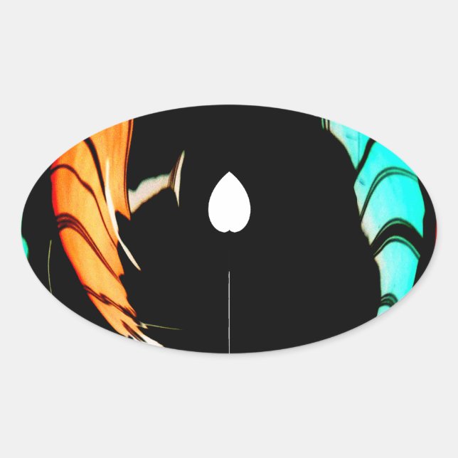 Sticker Ovale Art Motif traditionnel africain Imprimer (Devant)