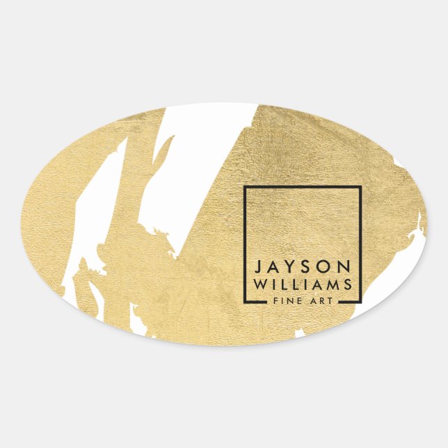 Sticker Ovale Artiste Moderne Abstrait Faux Traits de Pinceau Do (Devant)