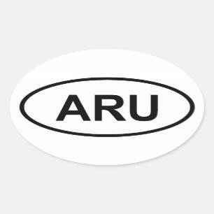 Sticker Ovale Aruba "ARU"