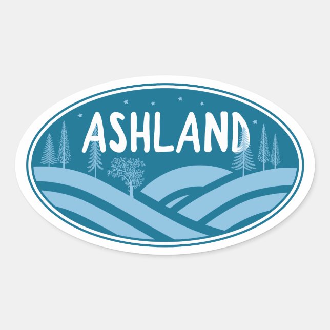 Sticker Ovale Ashland Oregon Extérieur (Devant)