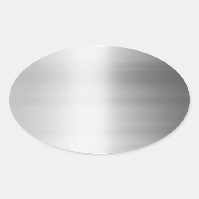 Sticker Ovale Aspect métallique en acier inoxydable (Devant)