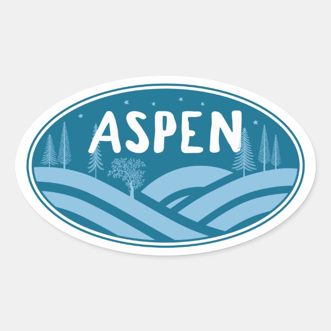 Sticker Ovale Aspen Colorado Extérieur (Devant)