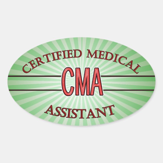 STICKER OVALE ASSISTANT MÉDICALE CERTIFIÉ LOGO CMA (Devant)