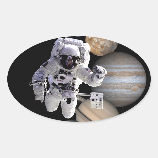 Sticker Ovale astronef mission solar system planar (Devant)