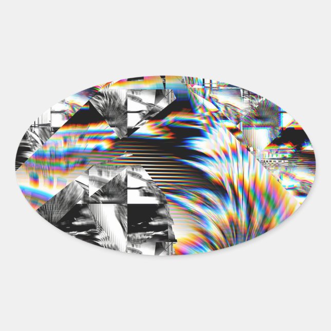 Sticker Ovale Attaque arc-en-ciel (Devant)
