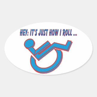 Sticker Ovale Attitude en fauteuil roulant !