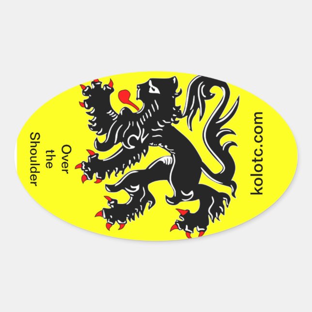 Sticker Ovale Au-dessus de l'autocollant d'équipe de (Devant)