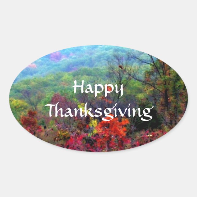 Sticker Ovale Automne Thanksgiving Photographie (Devant)