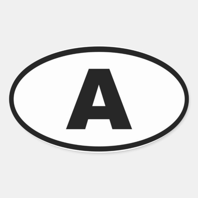 Sticker Ovale Autriche - A - Europe (Devant)