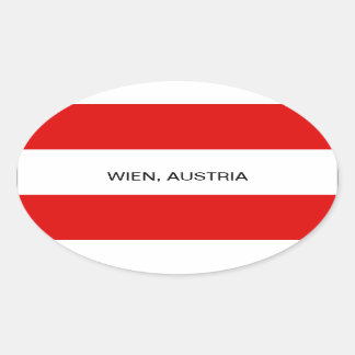 Sticker Ovale AUTRICHE : Drapeau de l'Autriche—Wien