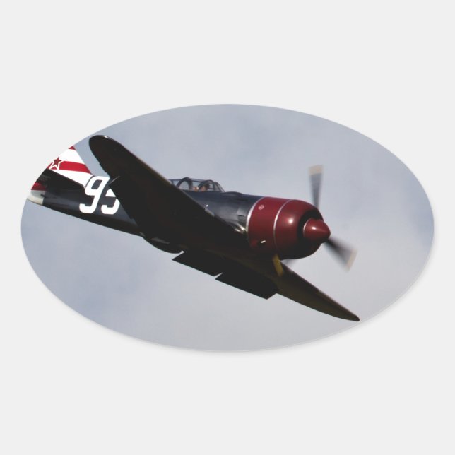 Sticker Ovale Avion (Devant)