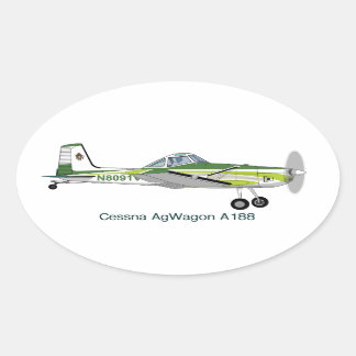 Sticker Ovale Avion Cessna AgWagon A188 Crop Duster