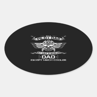 Sticker Ovale Avion Pilote Papa Comme Un Papa Normal Sauf