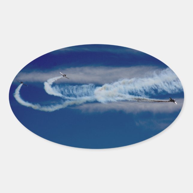 Sticker Ovale Avions de guerre (Devant)