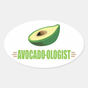 Sticker Ovale Avocat drôle