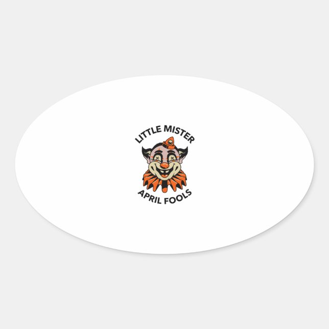 Sticker Ovale Avril fools jour petit mister avril fools (Devant)