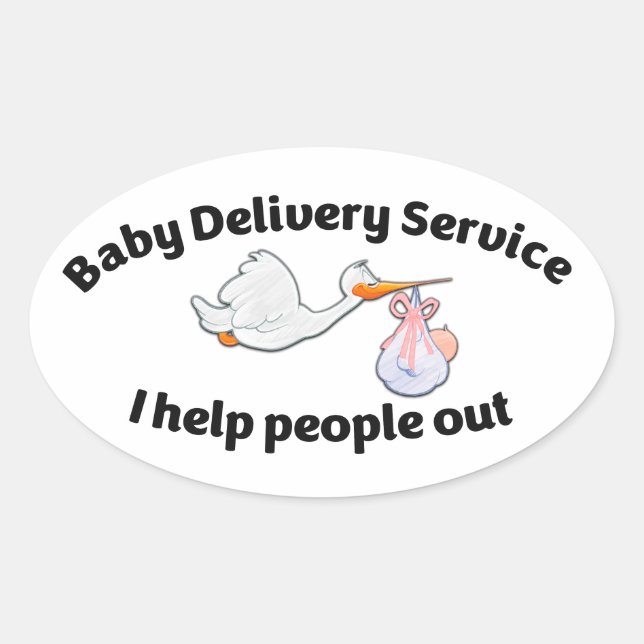 Sticker Ovale Baby Delivery Service I help people out midwi (Devant)