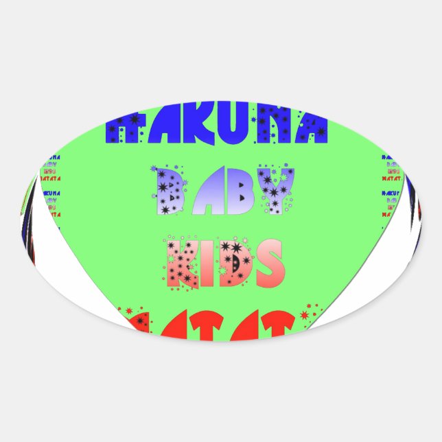 Sticker Ovale Baby Luminous Hearts Hakuna Matata Baby Design (Devant)