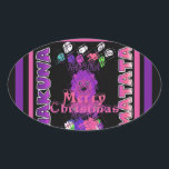 Sticker Ovale Baby pink Beautiful Merry Christmas Hakuna Matata<br><div class="desc">Baby pink Beautiful Merry Christmas Hakuna Matata</div>