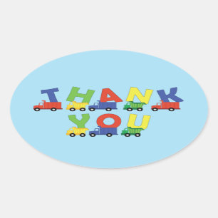 Sticker Ovale Baby shower de camion de construction