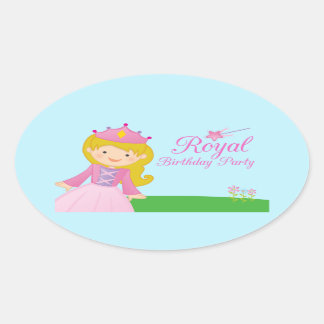 Sticker Ovale Baguette de fête d'anniversaire de princesse royal
