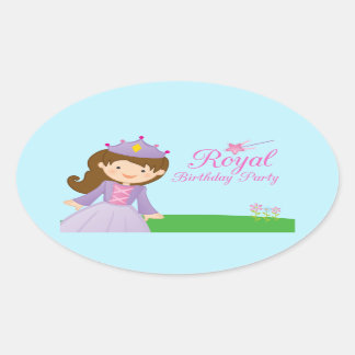 Sticker Ovale Baguette de fête d'anniversaire de princesse royal