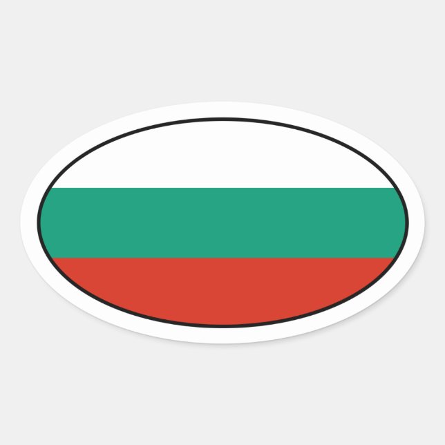 Sticker Ovale Baguette ovale drapeau de Bulgarie (Devant)