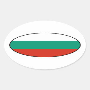 Sticker Ovale Baguette ovale drapeau de Bulgarie