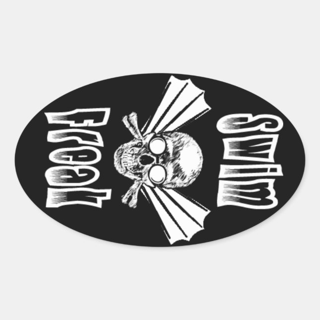 Sticker Ovale Baguette ovale Freak Swim (Devant)