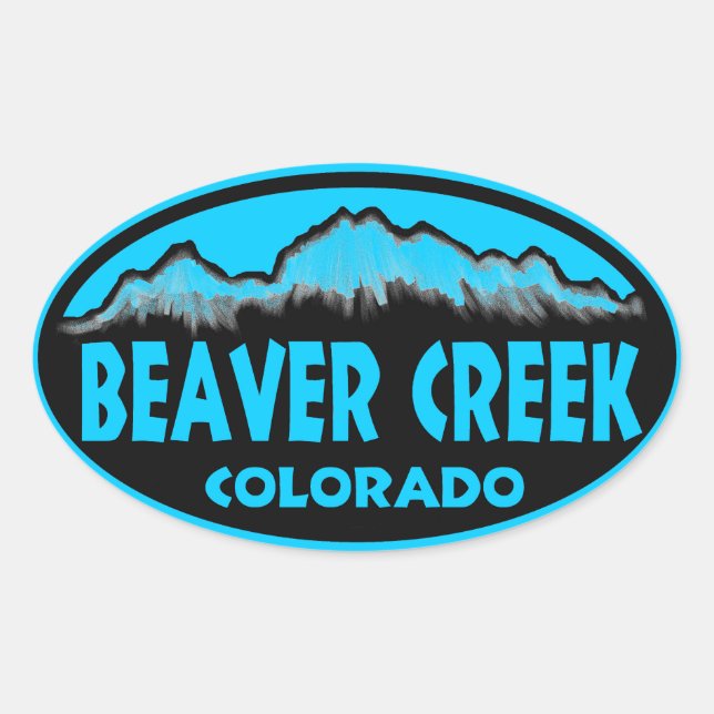 Sticker Ovale Baguettes bleu ovale Beaver Creek Colorado (Devant)