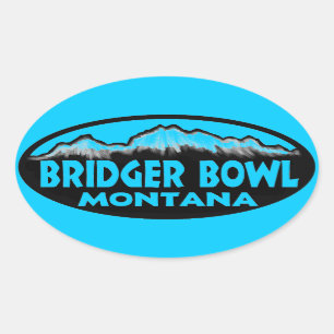 Sticker Ovale Baguettes d'ovale bleu Bridger Bowl Montana