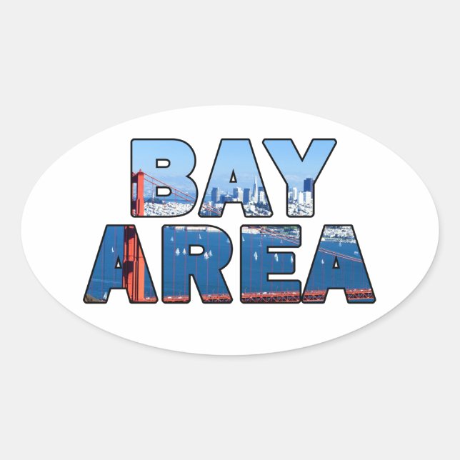 Sticker Ovale Baie de San Francisco (Devant)