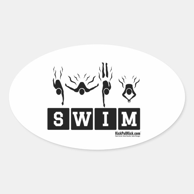 Sticker Ovale Balise ovale SWIM (Devant)