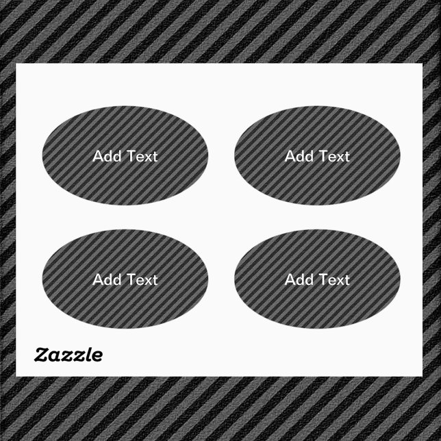 Sticker Ovale Bandes diagonales minces en noir et gris (Zazzle Thin Black and Gray Diagonal Stripes Oval Stickers)