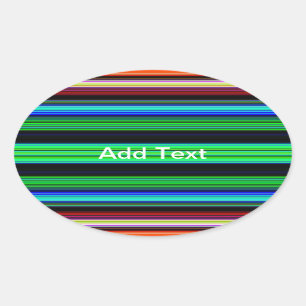 Sticker Ovale Bandes minces et colorées - 1