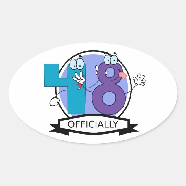 Sticker Ovale Bannière d'anniversaire officielle 48 (Devant)