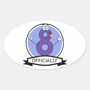 Sticker Ovale Bannière officielle de 8 Anniversaires