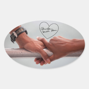 Sticker Ovale Barack & Michele Les mains d'Obama
