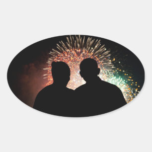 Sticker Ovale Barack & Michele Obama