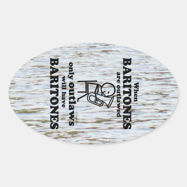 Sticker Ovale Baritones interdit l'autocollant ovale (Devant)