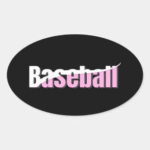 Sticker Ovale Baseball Abstrait Swish - Girly Word Art