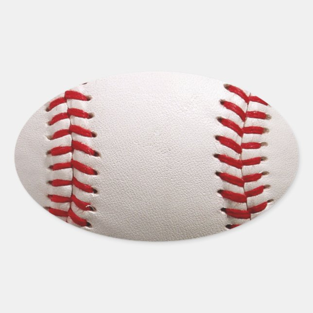 Sticker Ovale Baseball et Softball Couture Rouge (Devant)
