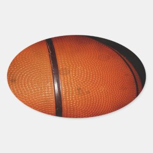 Sticker Ovale Basket-ball avec effet photo endommagé