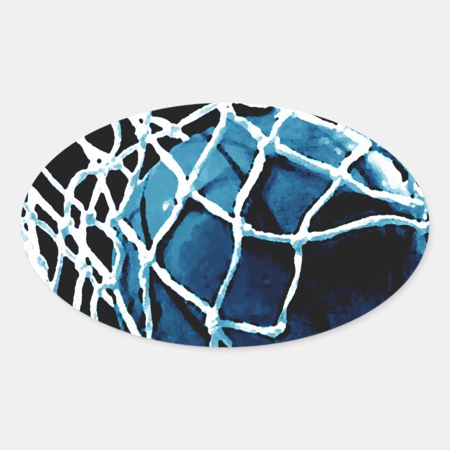 Sticker Ovale Basket bleu (Devant)
