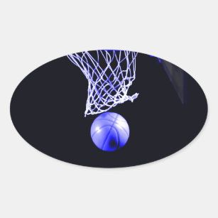 Sticker Ovale Basket bleu