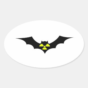 Sticker Ovale Bat radioactif