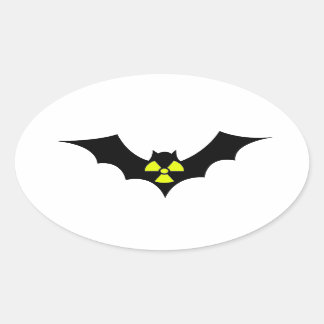 Sticker Ovale Bat radioactif
