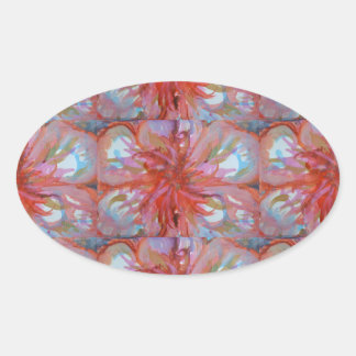 STICKER OVALE BÂTIMENTS D'ART FLORAL DE L'ARTISTE PAULA REILLY.