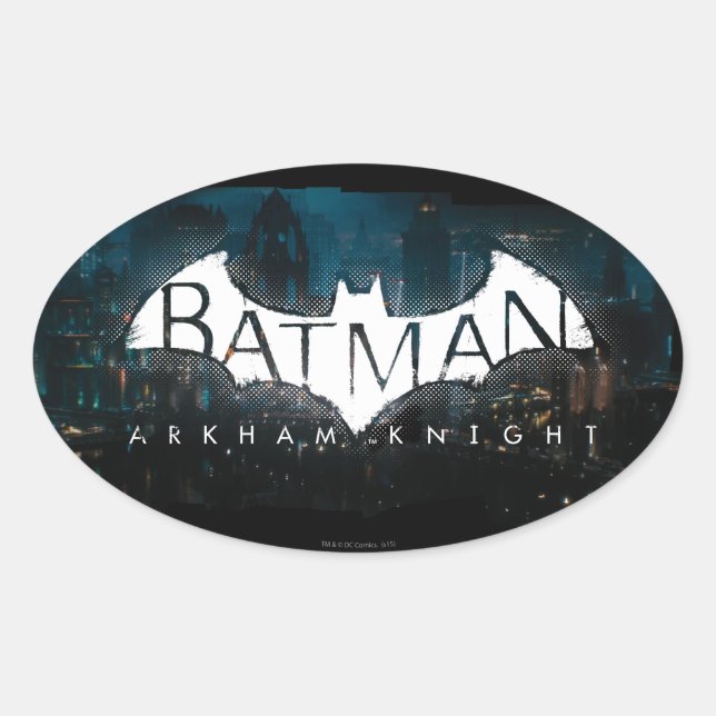 Sticker Ovale Batman Arkham Knight Gotham Logo (Devant)