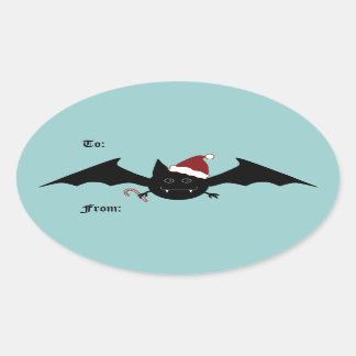 Sticker Ovale Batte drôle de Noël à et de